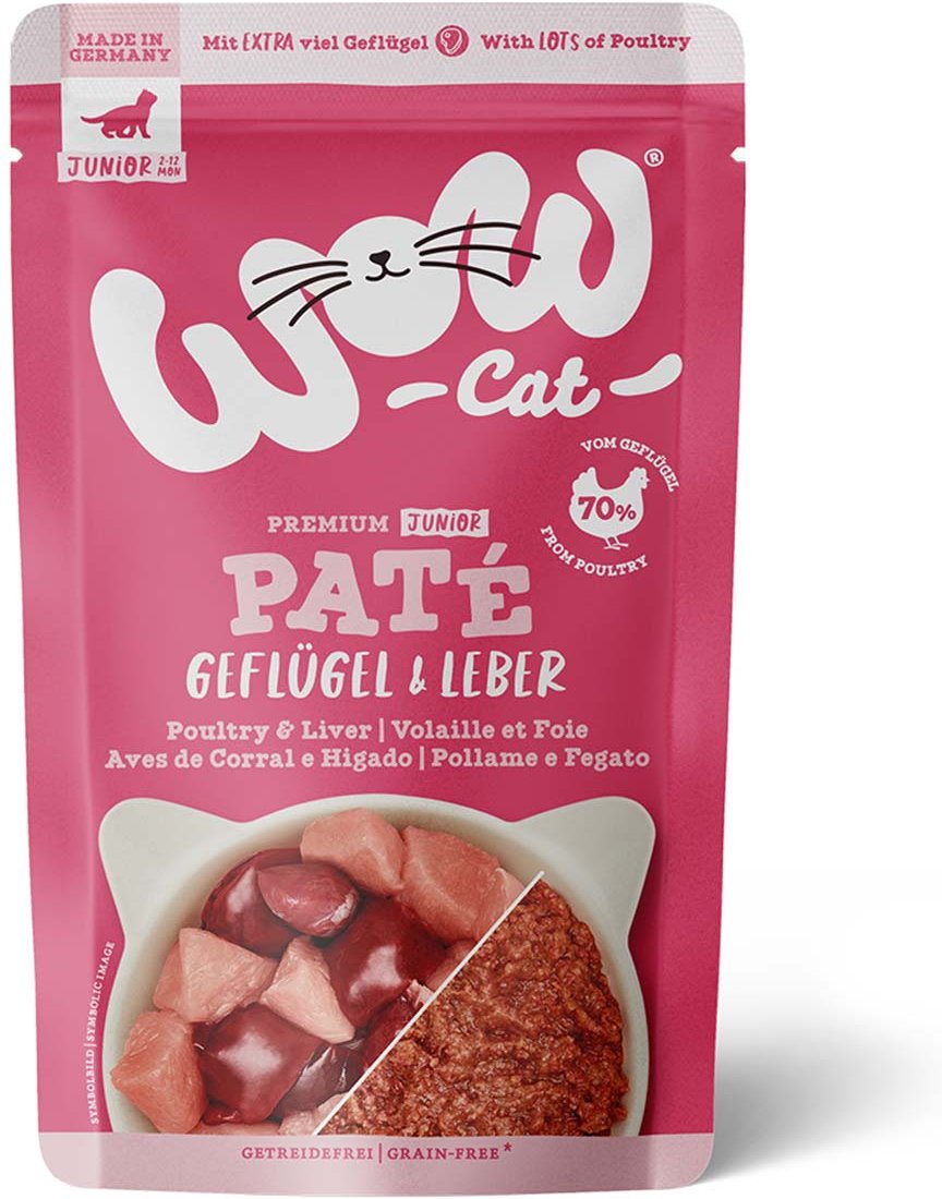 WOW CAT Junior Geflügel & Leber 12x125g