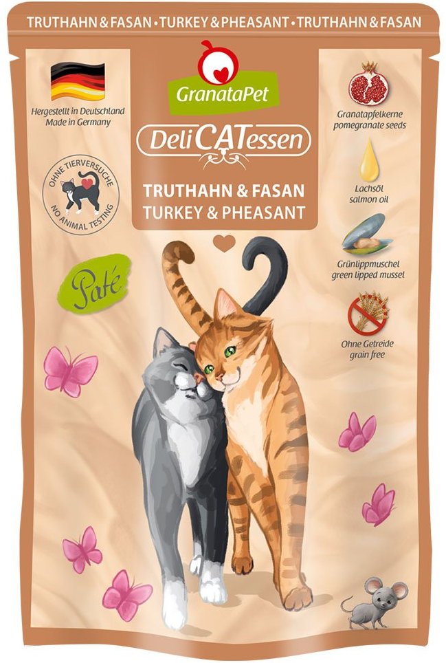 GranataPet Katze - Delicatessen Pouch Truthahn & Fasan 6x85g