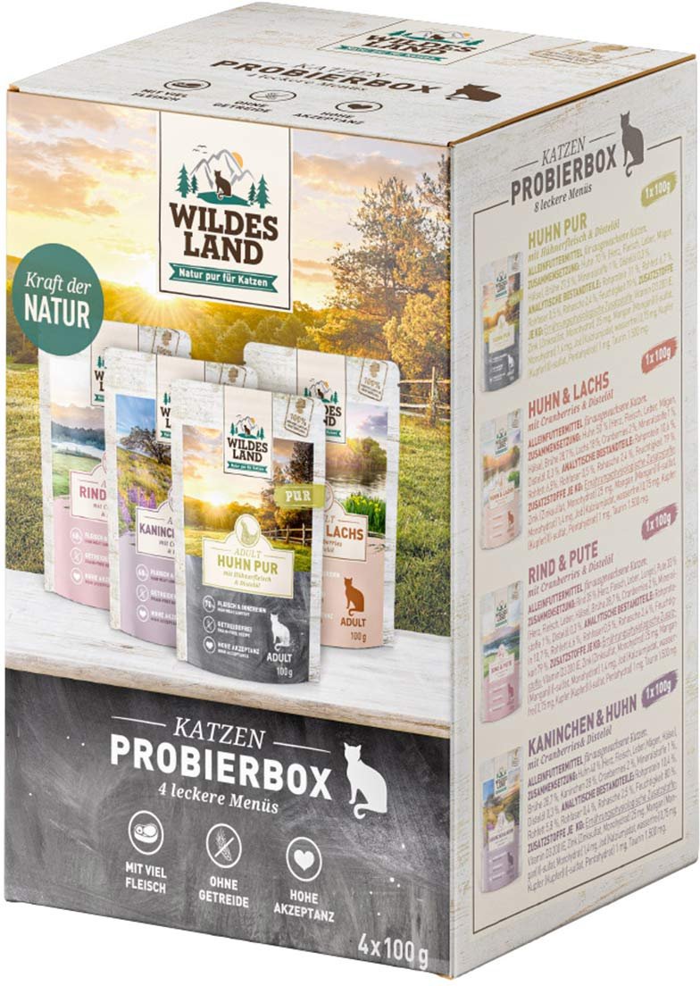 Wildes Land 4er Pouch Probierbox 4x100 g