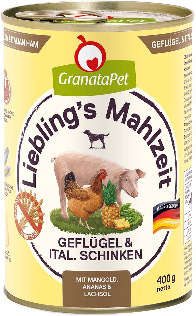 GranataPet Liebling's Mahlzeit Geflügel und italienischer Schinken 6x400g