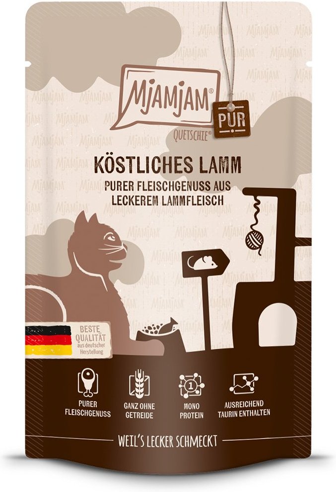 MjAMjAM Quetschie purer Fleischgenuss köstliches Lamm pur 48x125g