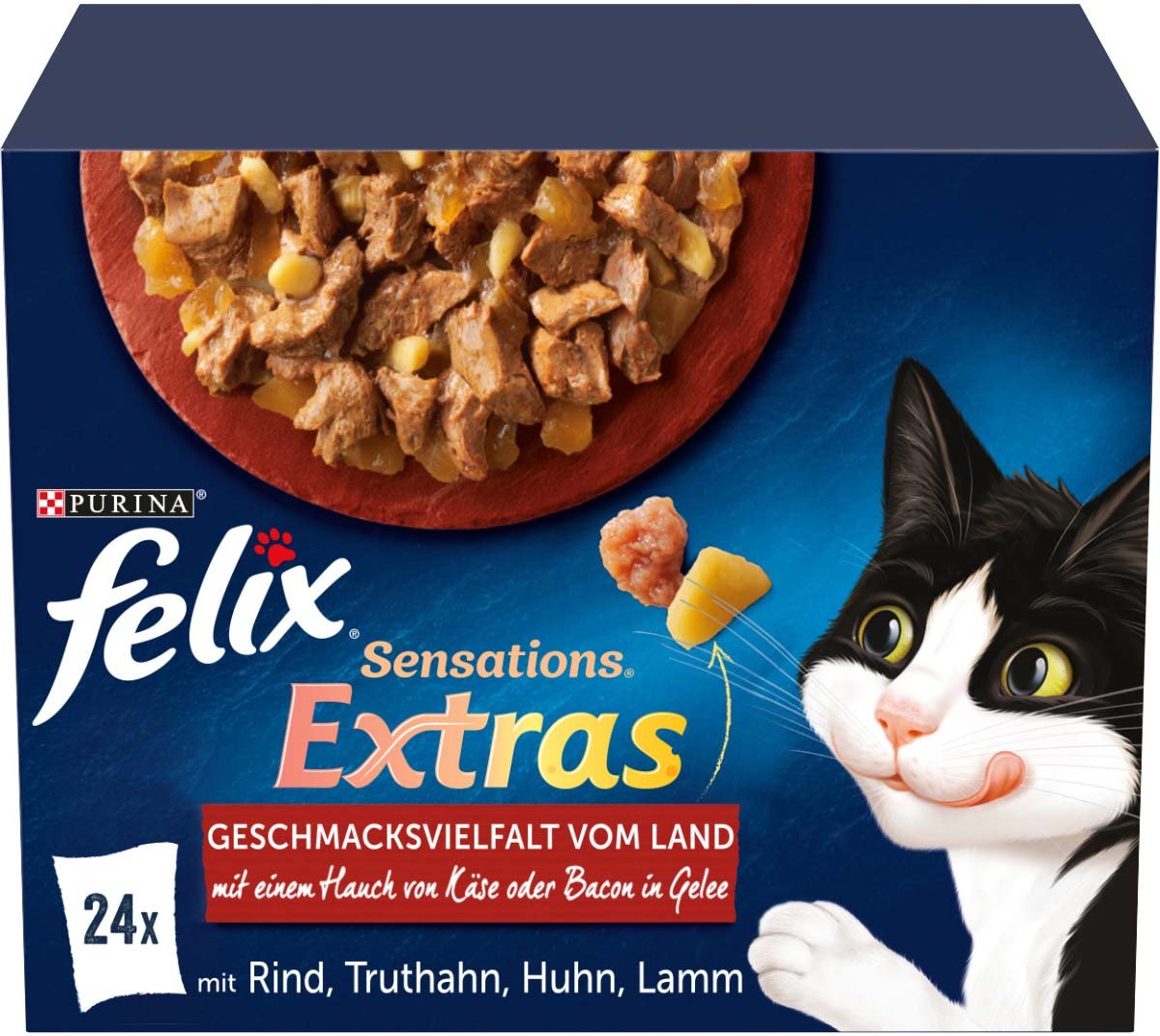 FELIX Sensations Extras in Gelee Geschmacksvielfalt vom Land 24x85g