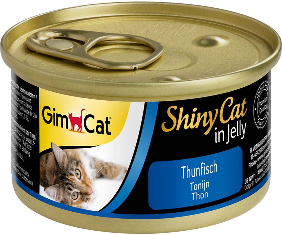 GimCat Katzenfutter ShinyCat Thunfisch in Jelly 24x70g