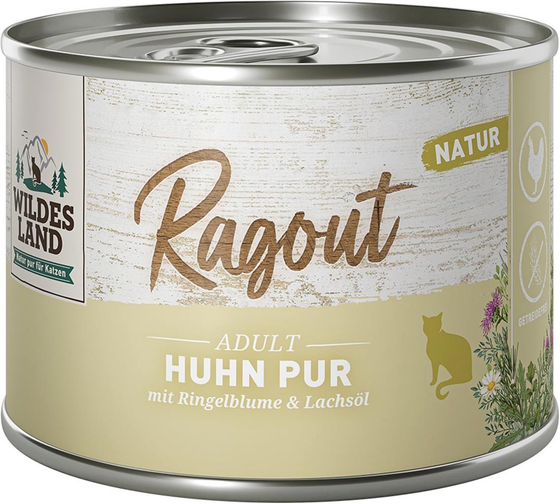 Wildes Land Ragout Huhn Pur mit Ringelblume 6x180 g