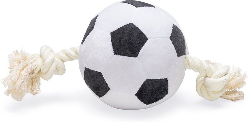 Beeztees Hundespielzeug Fußball mit Seil