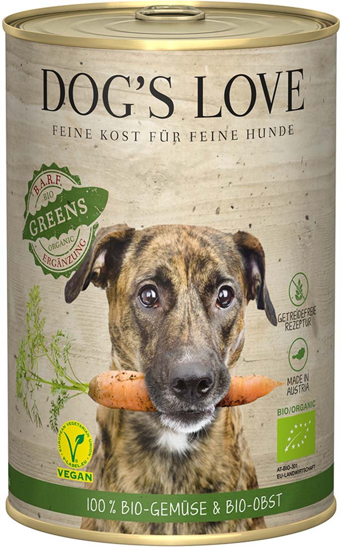 Dog's Love Bio Gartenernte Vegan mit Gemüse und Obst 6x400g
