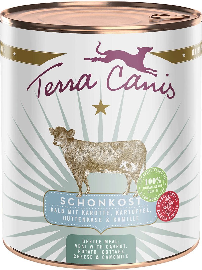 Terra Canis Schonkost Kalb, Karotte, Kartoffel, Hüttenkäse & Kamille 6x800g