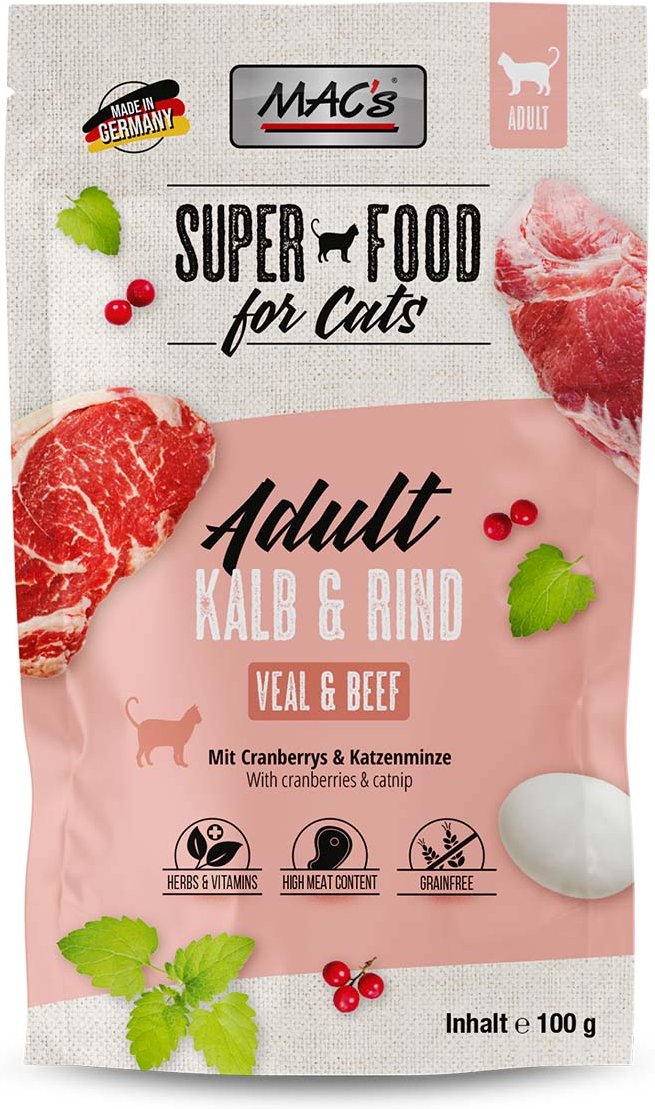 MAC's Cat Pouchpack Kalb, Rind und Cranberry 12x100g