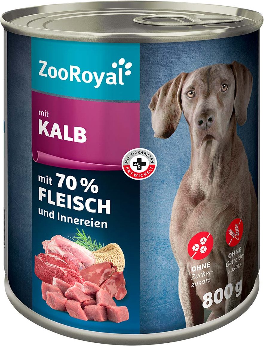ZooRoyal Hunde-Nassfutter mit Kalb 6x800g