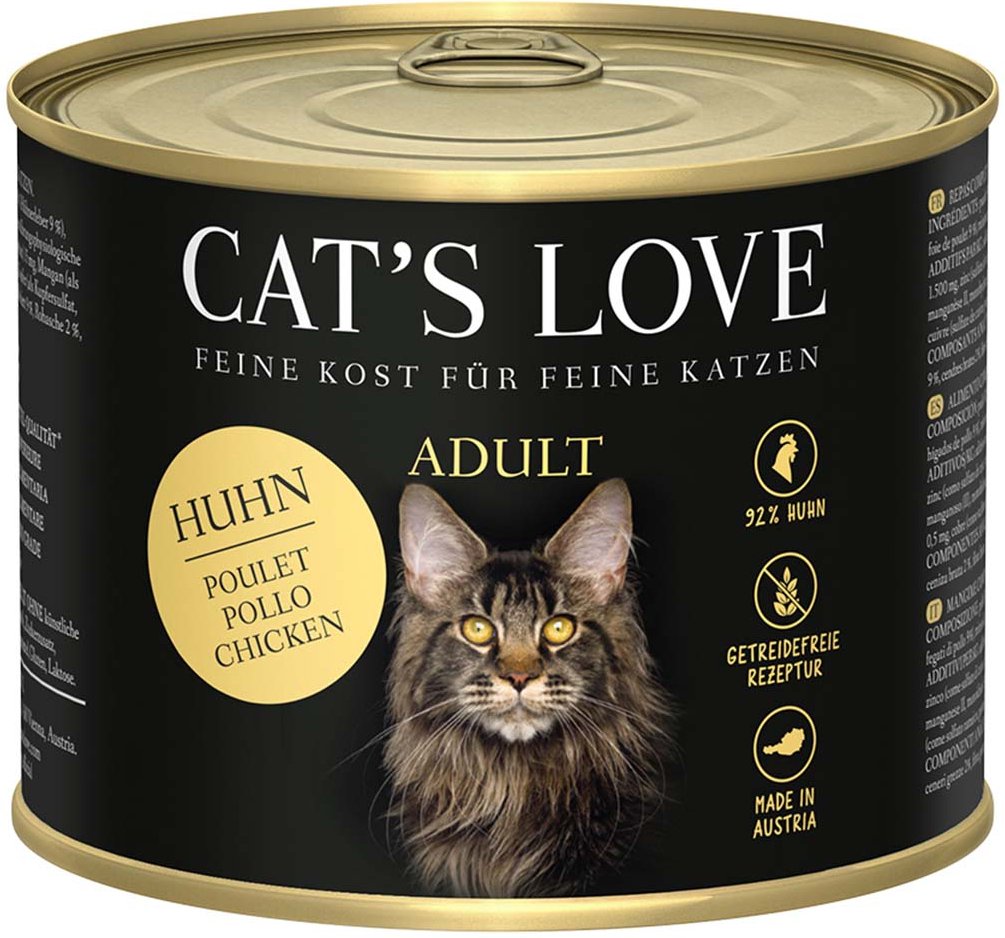 Cat's Love Nassfutter Huhn Pur mit Leinöl und Brennnessel 6x200g