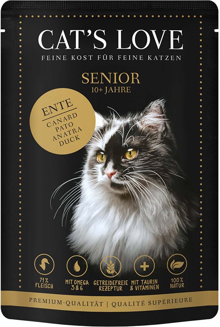 Cat's Love Nassfutter Senior Ente 12x85g
