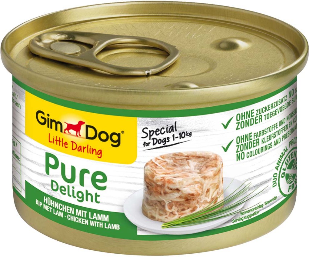 GimDog Little Darling Pure Delight Hühnchen mit Lamm 12x85g