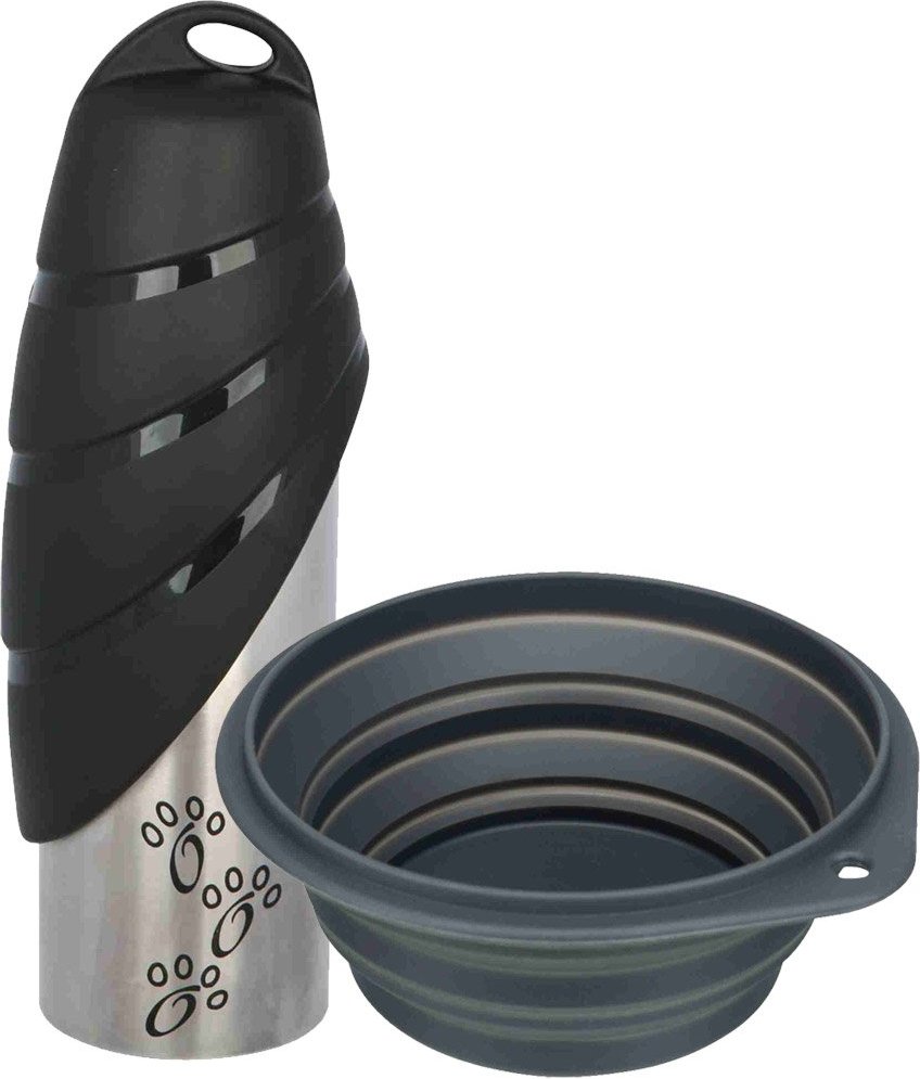 Trixie Reise-Set Flasche mit Trinknapf 0,75 l und Reisenapf 0,5 l