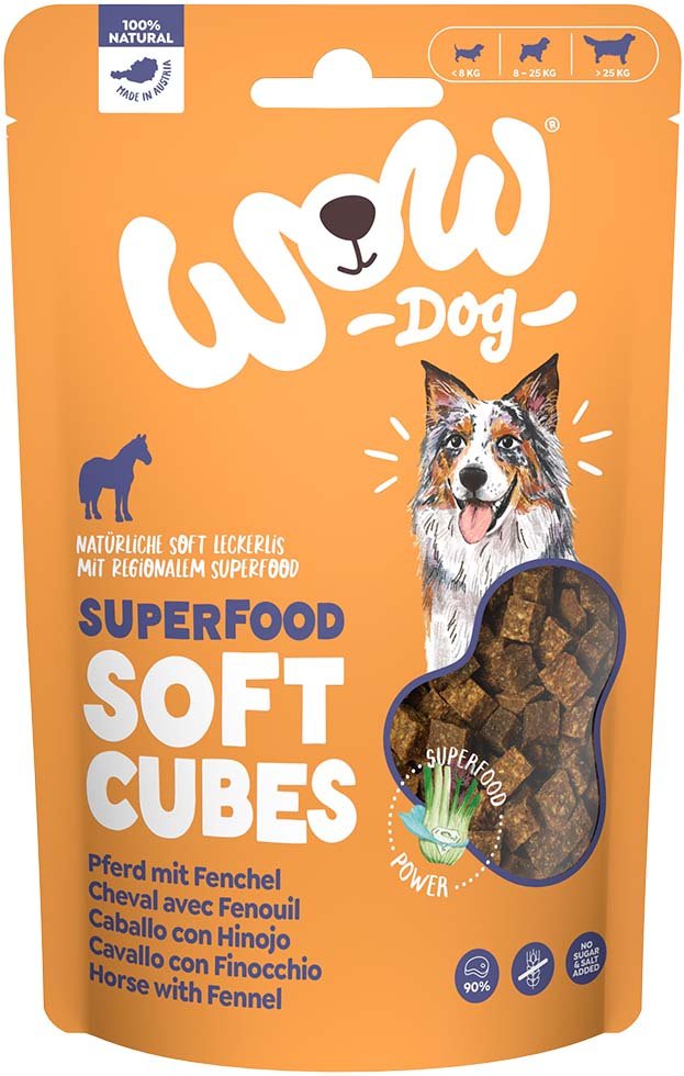 WOW SUPERFOOD Soft Cubes Pferd mit Fenchel 150g