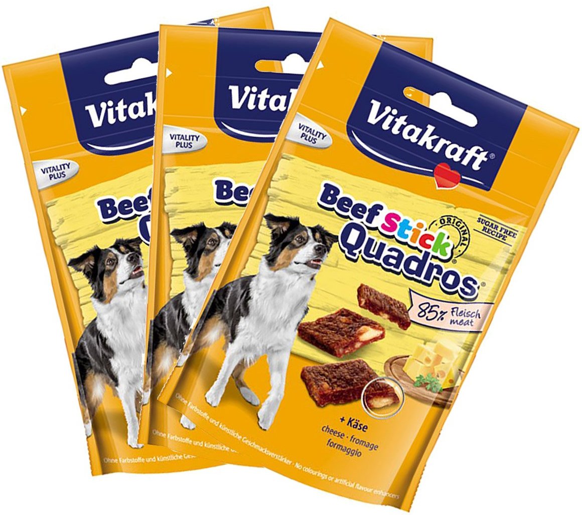 Vitakraft Hundesnack Beef-Stick Quadros Käse 3er Pack