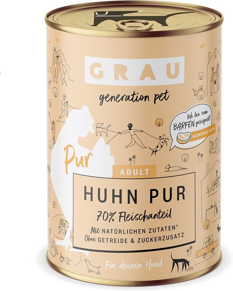 GRAU Hund Adult Huhn Pur 6x400g