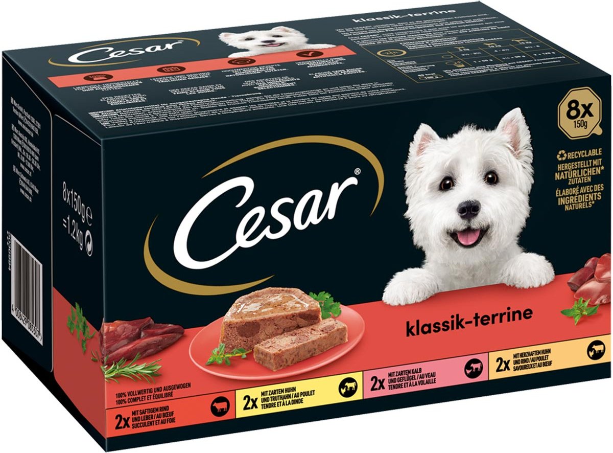 CESAR Klassik-Terrine 4 Varietäten 8x150g