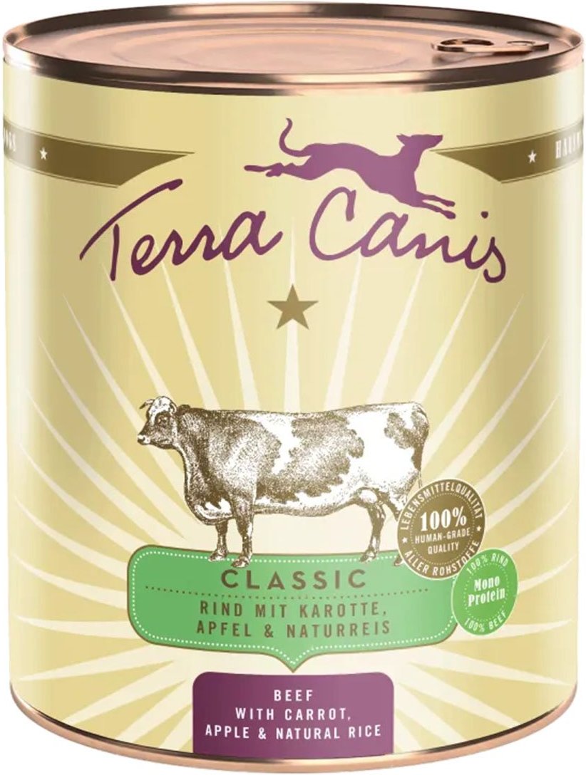 Terra Canis CLASSIC - Rind mit Karotte, Apfel und Naturreis 12x800g