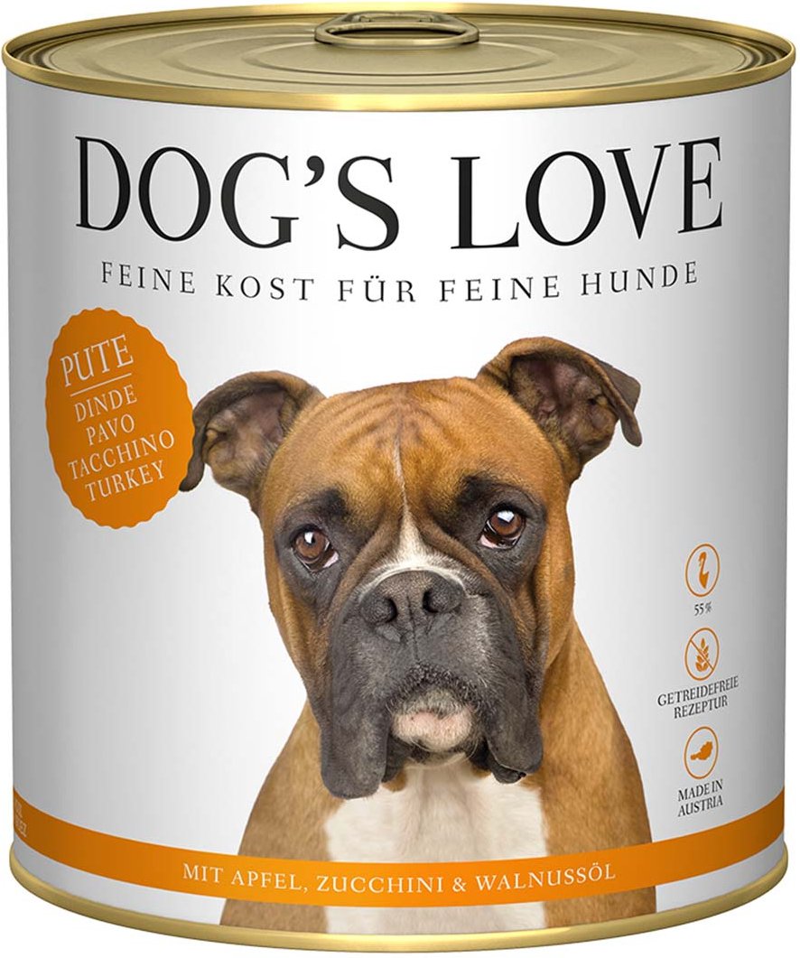 Dog's Love Classic Pute mit Apfel, Zucchini und Walnussöl 6x800g