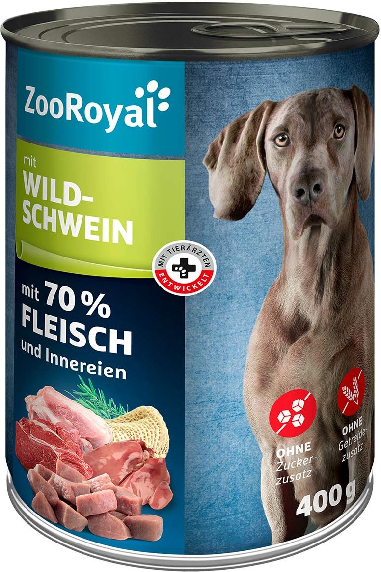 ZooRoyal Hunde-Nassfutter mit Wildschwein 6x400g