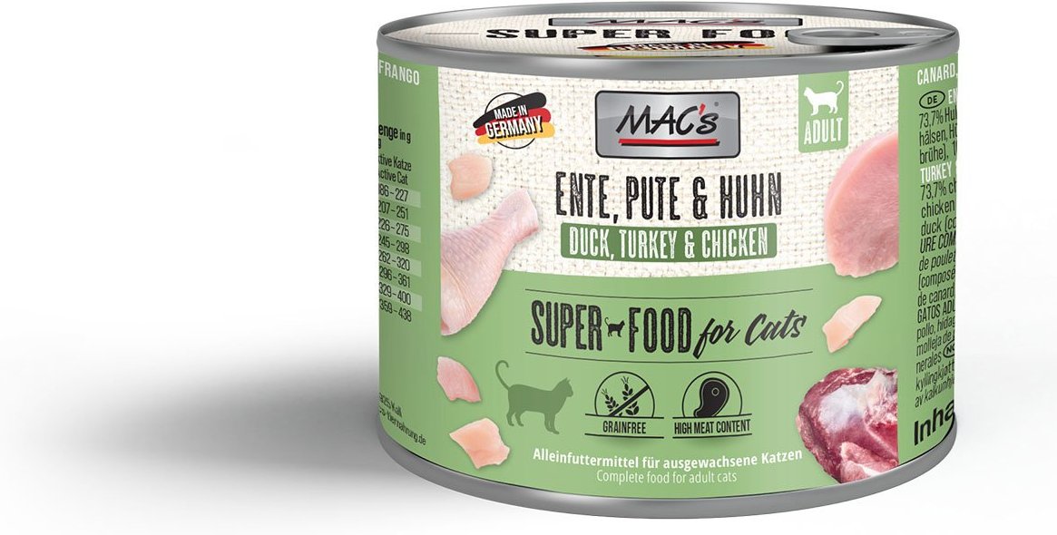 MAC's Cat Fleischmenü Ente Pute Huhn 12x200g