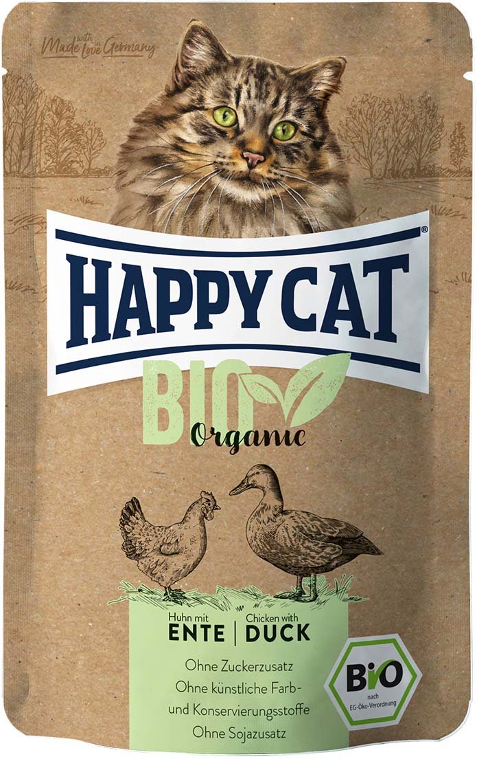 Happy Cat Bio Pouch Huhn & Ente 12x 85 g