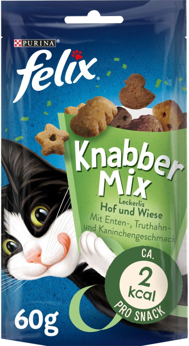 FELIX KnabberMix Hof & Wiese Katzensnack bunter Mix 4x60g