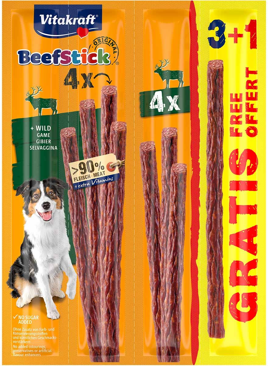 Vitakraft Hundesnack Beef-Stick mit Wild 3+1 gratis