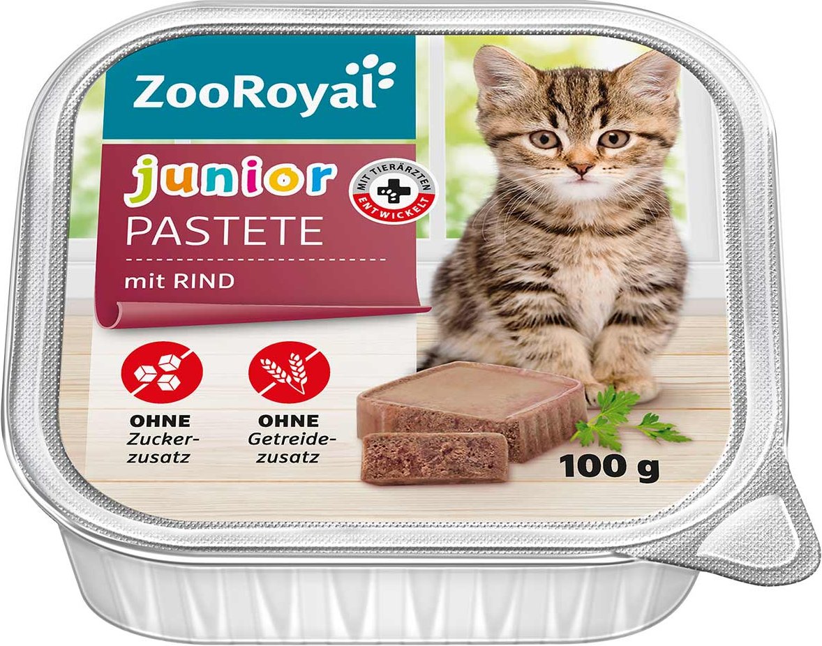 ZooRoyal Junior Pastete mit Rind 16x100g