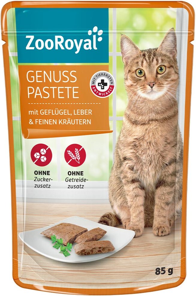 ZooRoyal Genuss Pastete mit Geflügel und Leber 24x85g