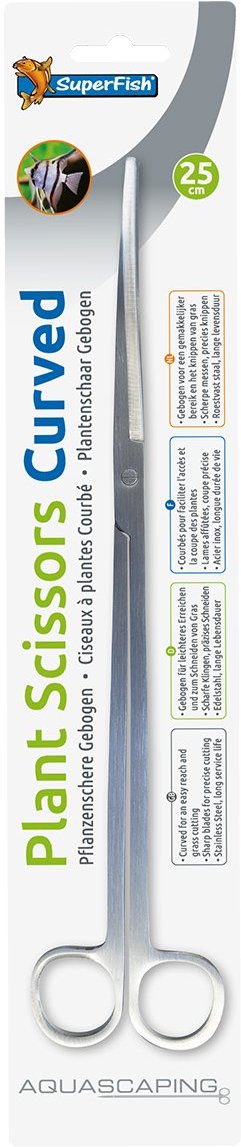 SuperFish Edelstahl Pflanzenschere gebogen 25cm
