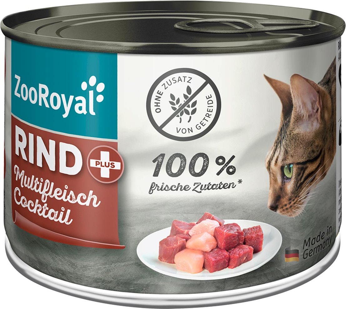 ZooRoyal Rind + Multifleischcocktail Katze 12x200g