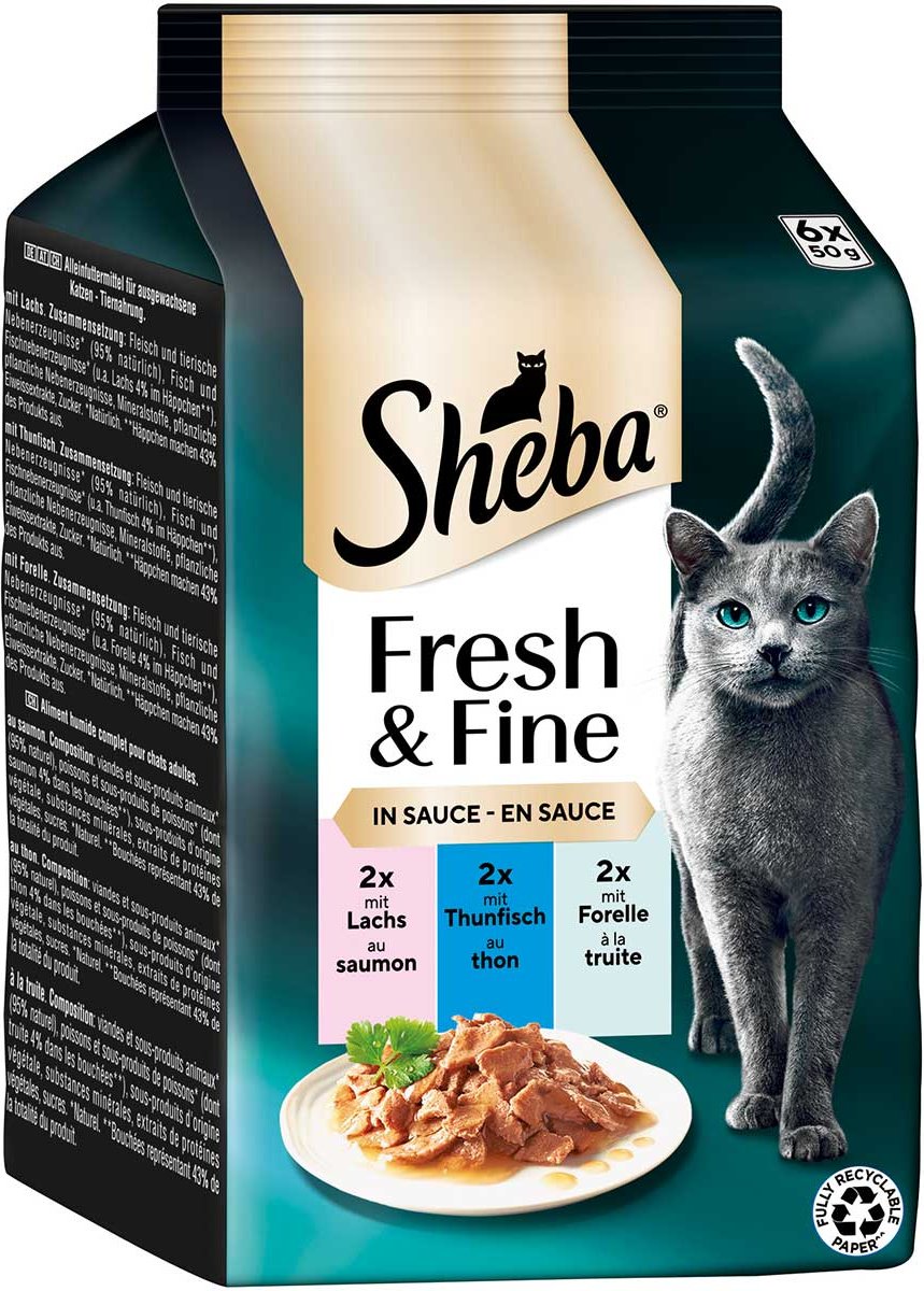 Sheba Fresh & Fine Sauce Lachs, Thunfisch & Forelle 6x50 g