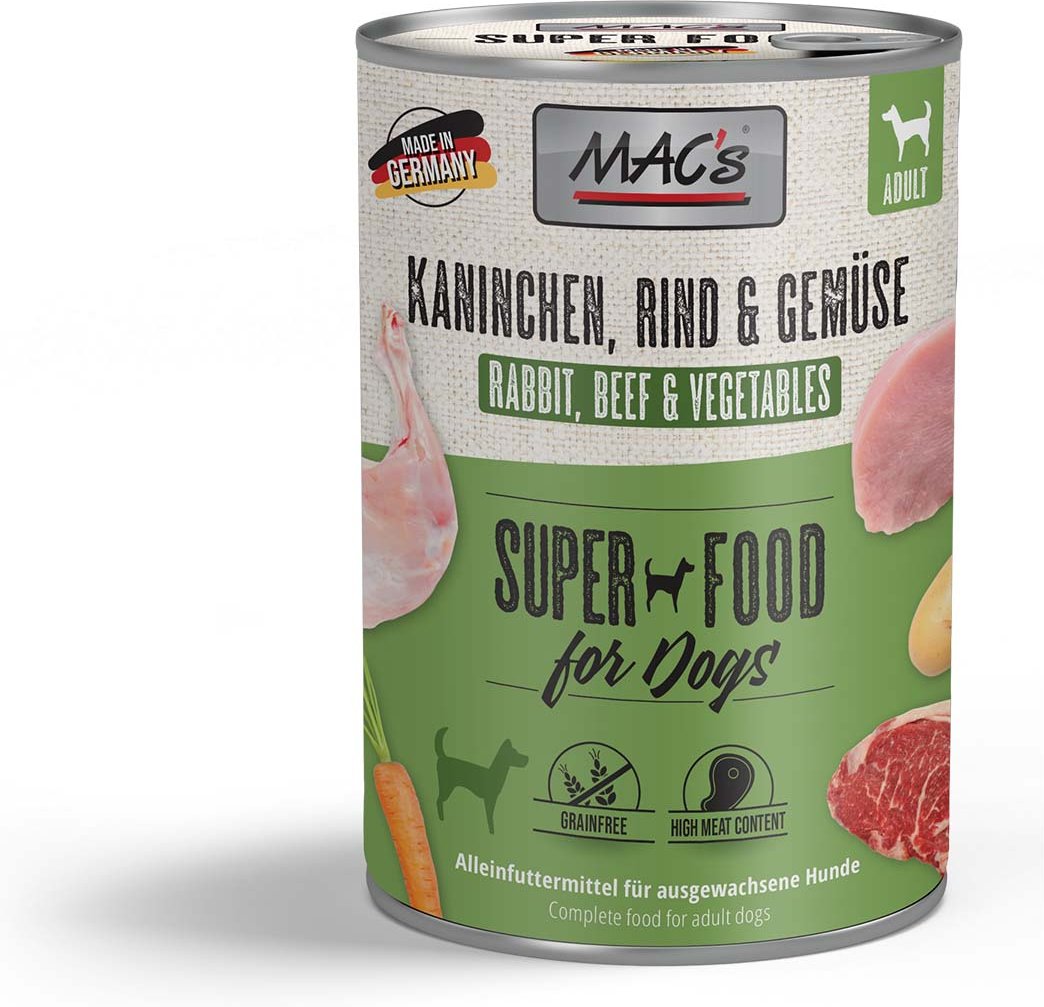 MAC's Dog Kaninchen, Rind und Gemüse 12x400g