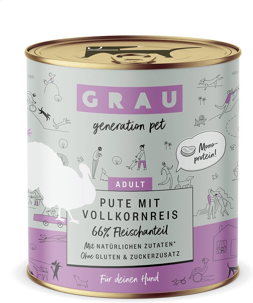 GRAU Hund Adult Pute mit Vollkornreis 6x800g