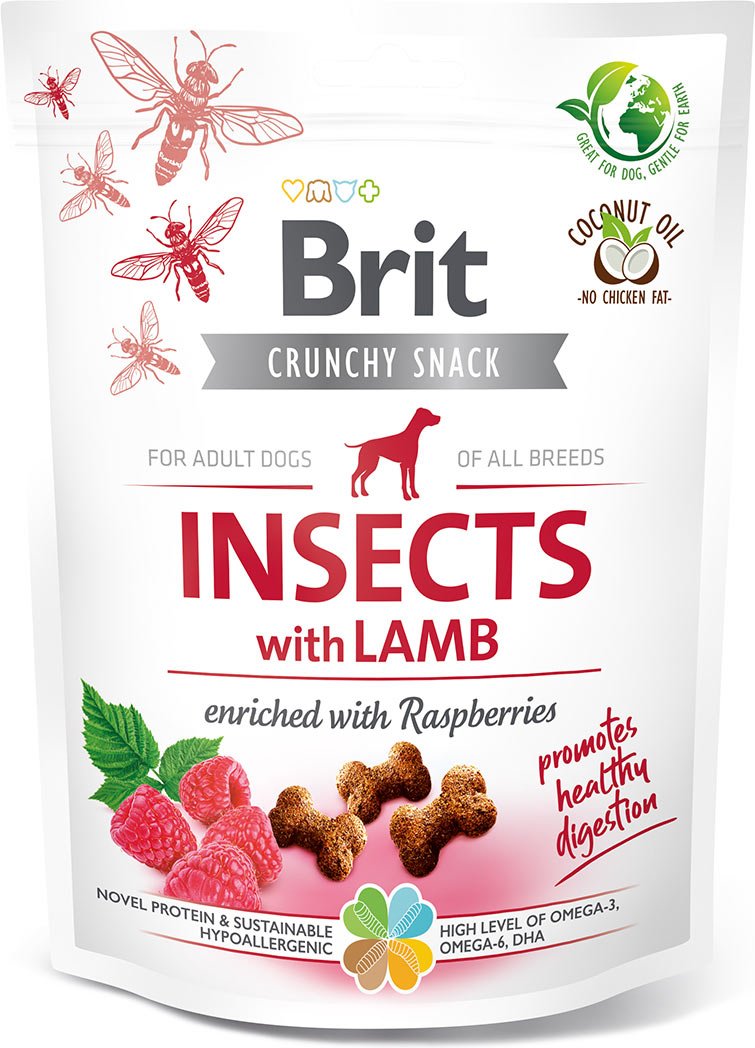 Brit Crunchy Cracker-Insekten, Lamm und Himbeeren 3x200g