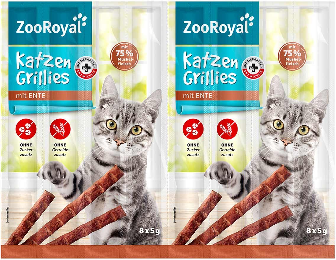 ZooRoyal Katzen-Grillies mit Ente 8x5g