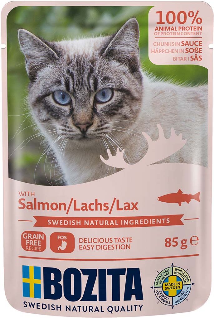 Bozita Pouch Häppchen in Soße mit Lachs 12x85g