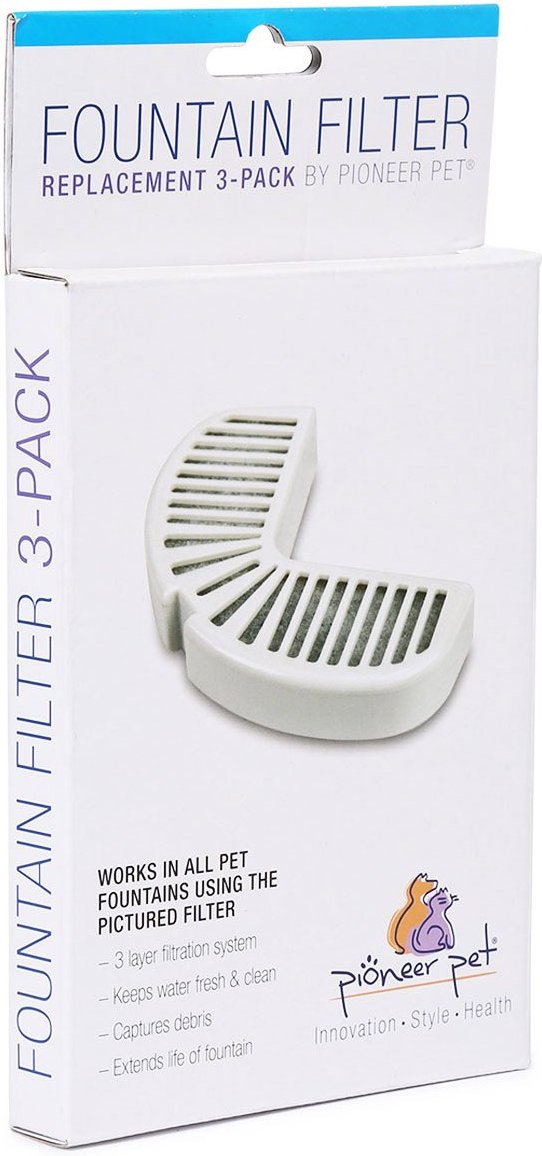 Pioneer Pet Vlieskohlefilter mit Plastikummantelung 3er Set für Trinkbrunnen