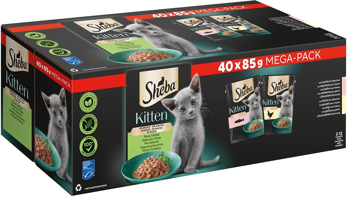 Sheba Multipack Kitten in Sauce Feine Vielfalt 40x85g