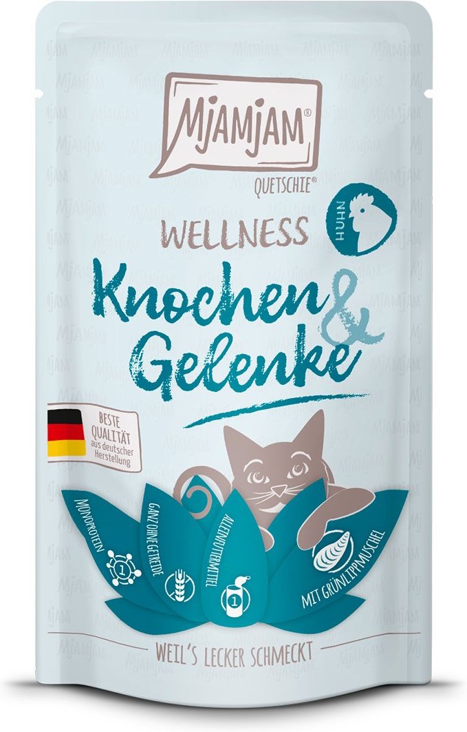 MjAMjAM Quetschie Wellness Knochen & Gelenke Huhn 12x125g