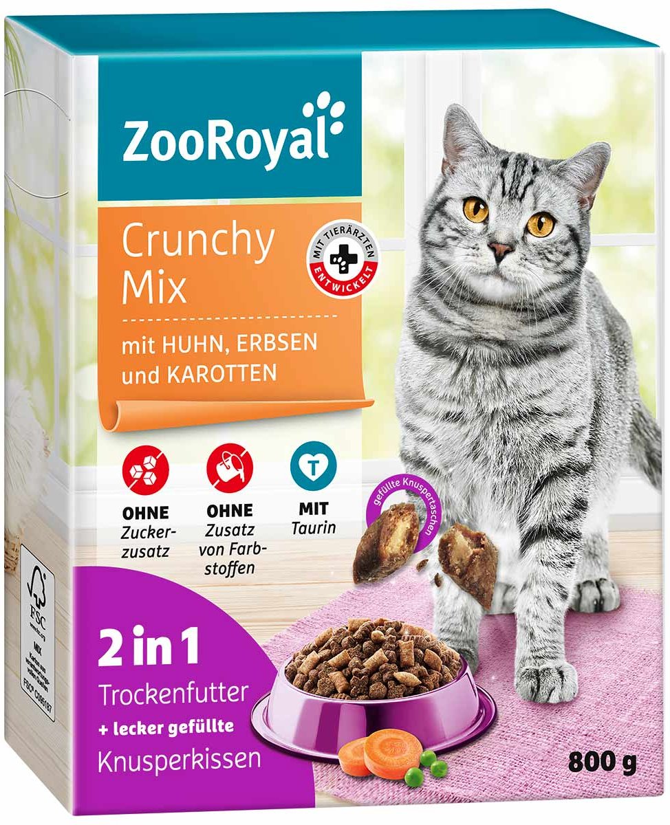 ZooRoyal Crunchy Mix mit Huhn, Erbsen und Karotten 800g