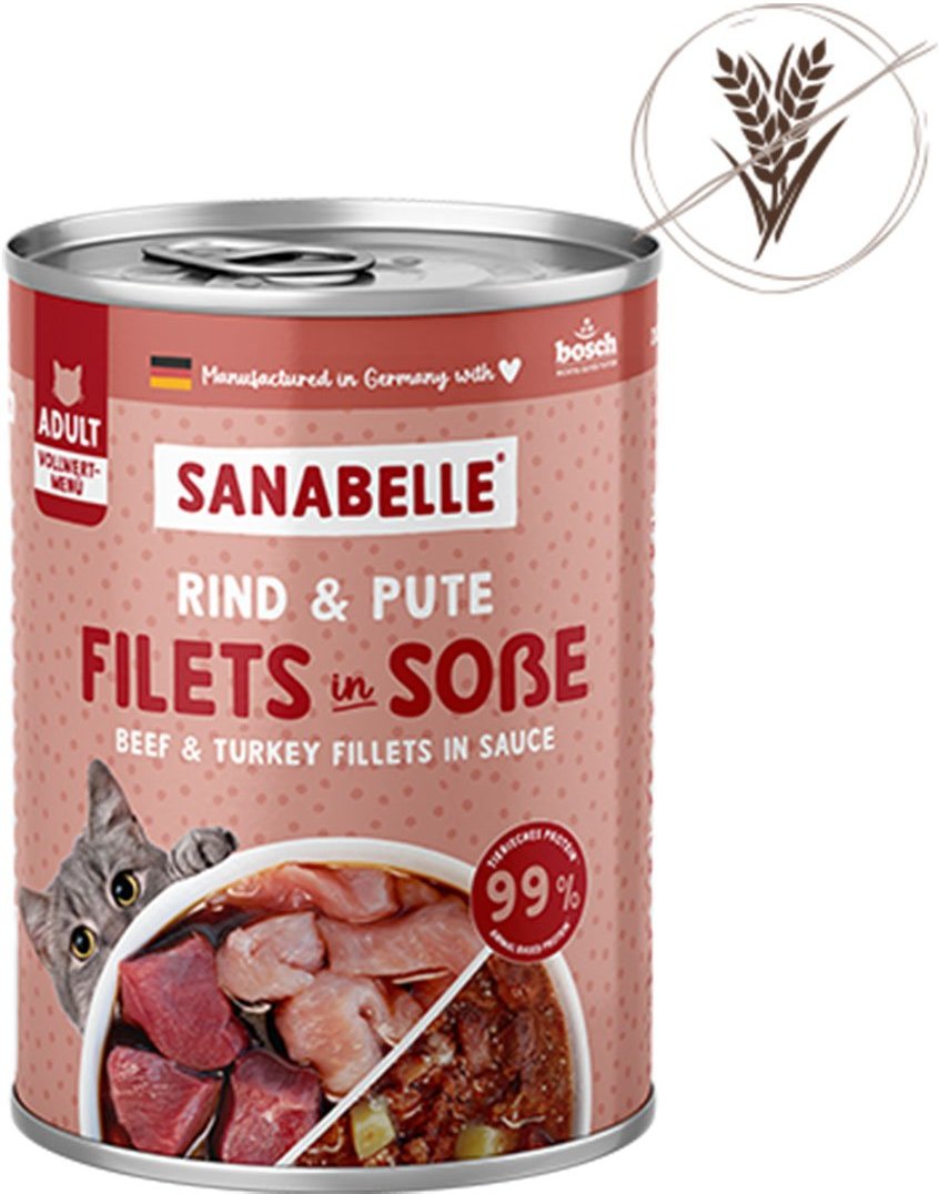 Sanabelle Schlemmertopf mit Rind & Pute 6x380g