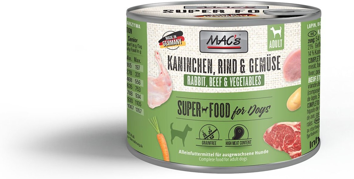 MAC's Dog Kaninchen, Rind und Gemüse 6x200g