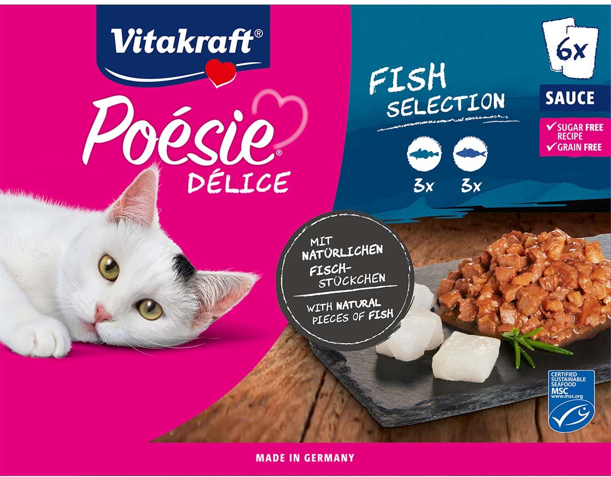 Vitakraft Poésie Délice Fish Selection in Sauce 6x85g