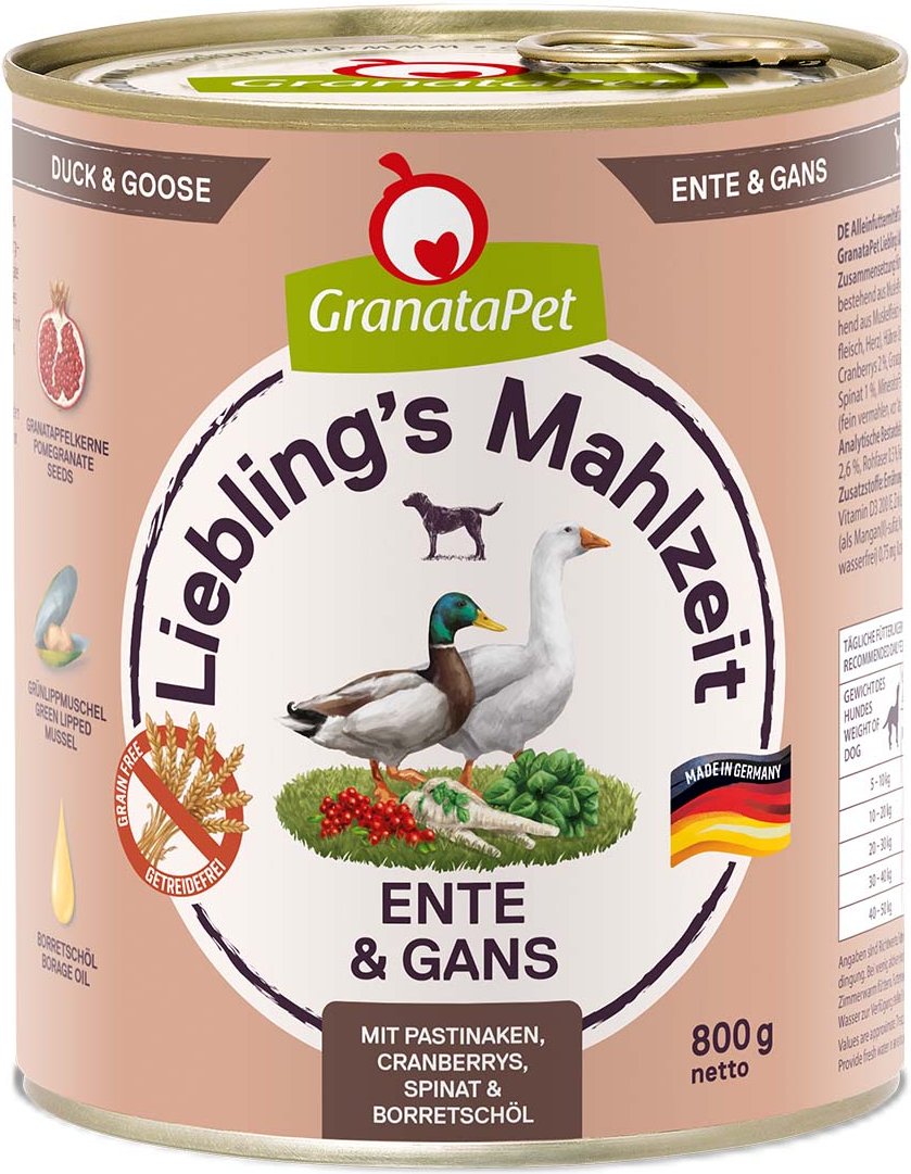 GranataPet Liebling's Mahlzeit Ente und Gans 6x800g