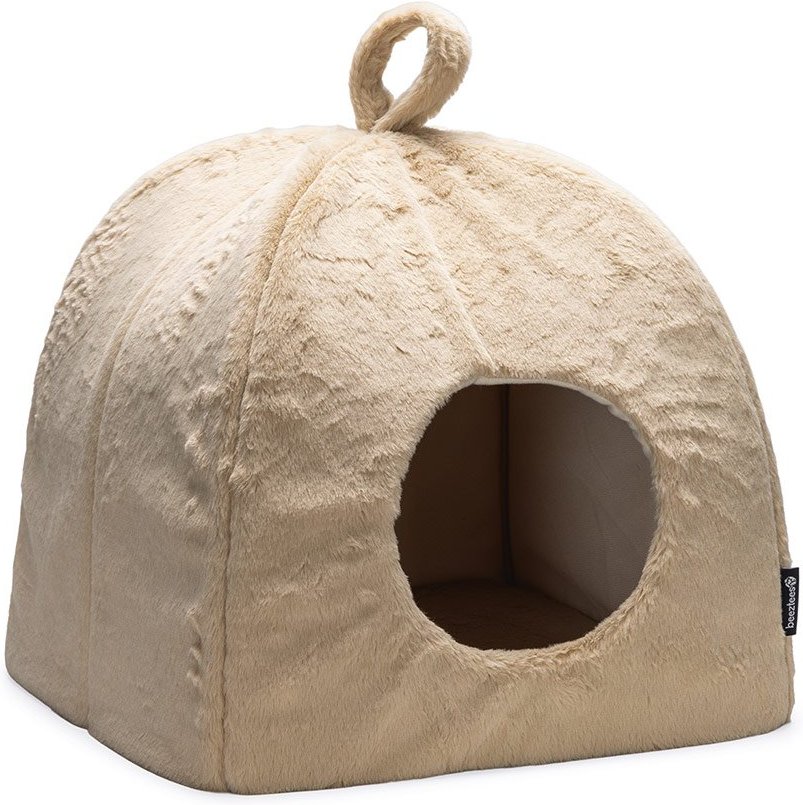 Beeztees Moza Katzenhaus Plüsch 40x40 cm beige