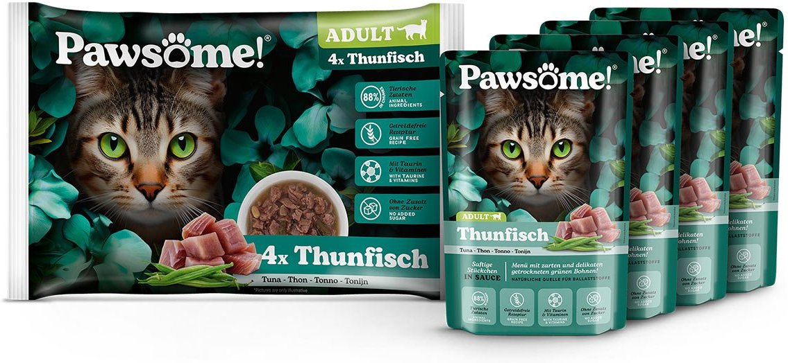 Pawsome Adult Thunfisch Vorteilspack 4x85g