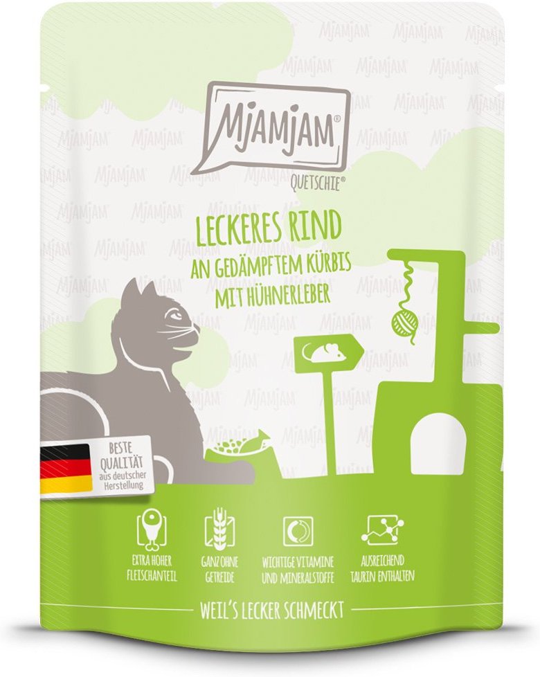 MjAMjAM Quetschie leckeres Rind an gedämpftem Kürbis 24x300g