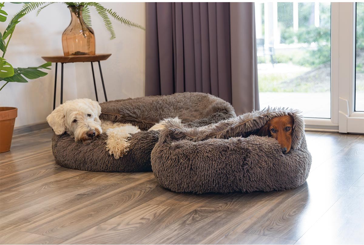 Beeztees Yala Hundebett Braun Plüsch Ø 60 cm